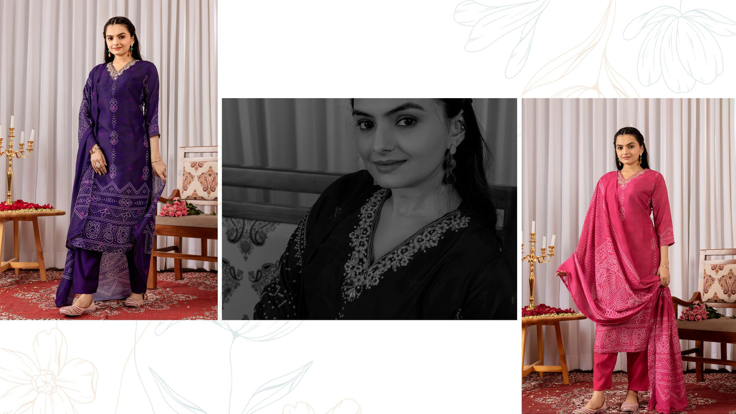 Ethnic Sets with Dupatta