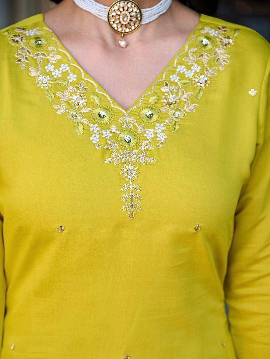 Roman Silk Embroidered Suit Set with Banarasi Dupatta