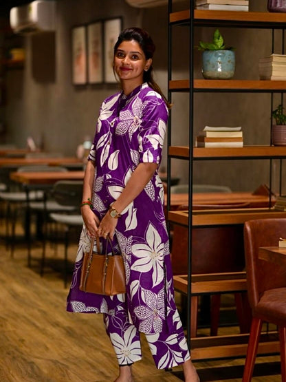 Digital Print Co-Ord Set in Heavy Poly Rayon