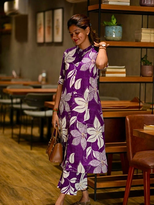 Digital Print Co-Ord Set in Heavy Poly Rayon