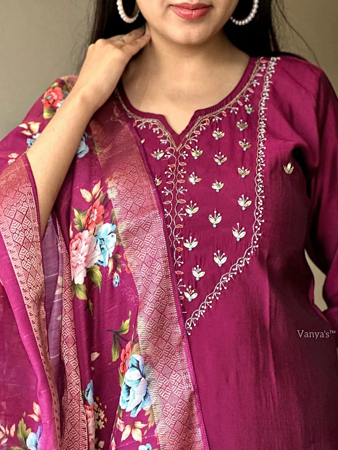 Roman Silk Kurta Set with Banarasi Dupatta