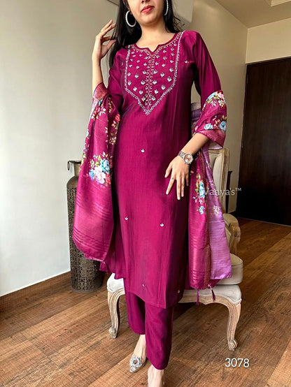 Roman Silk Kurta Set with Banarasi Dupatta