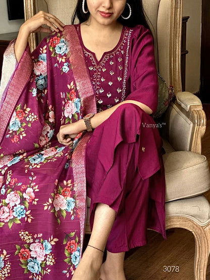 Roman Silk Kurta Set with Banarasi Dupatta