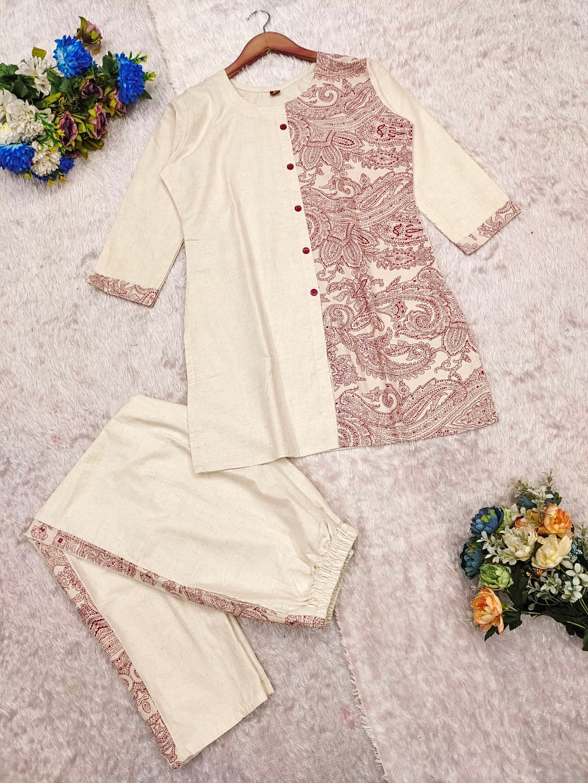 Khadi Cotton Cord Set with Comfortable Pocket Plazo