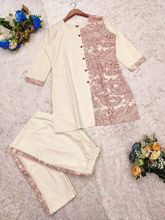 Khadi Cotton Cord Set with Comfortable Pocket Plazo