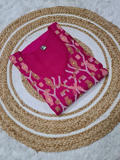 Chhavi Viscose Chanderi Kurti Set with Dupatta