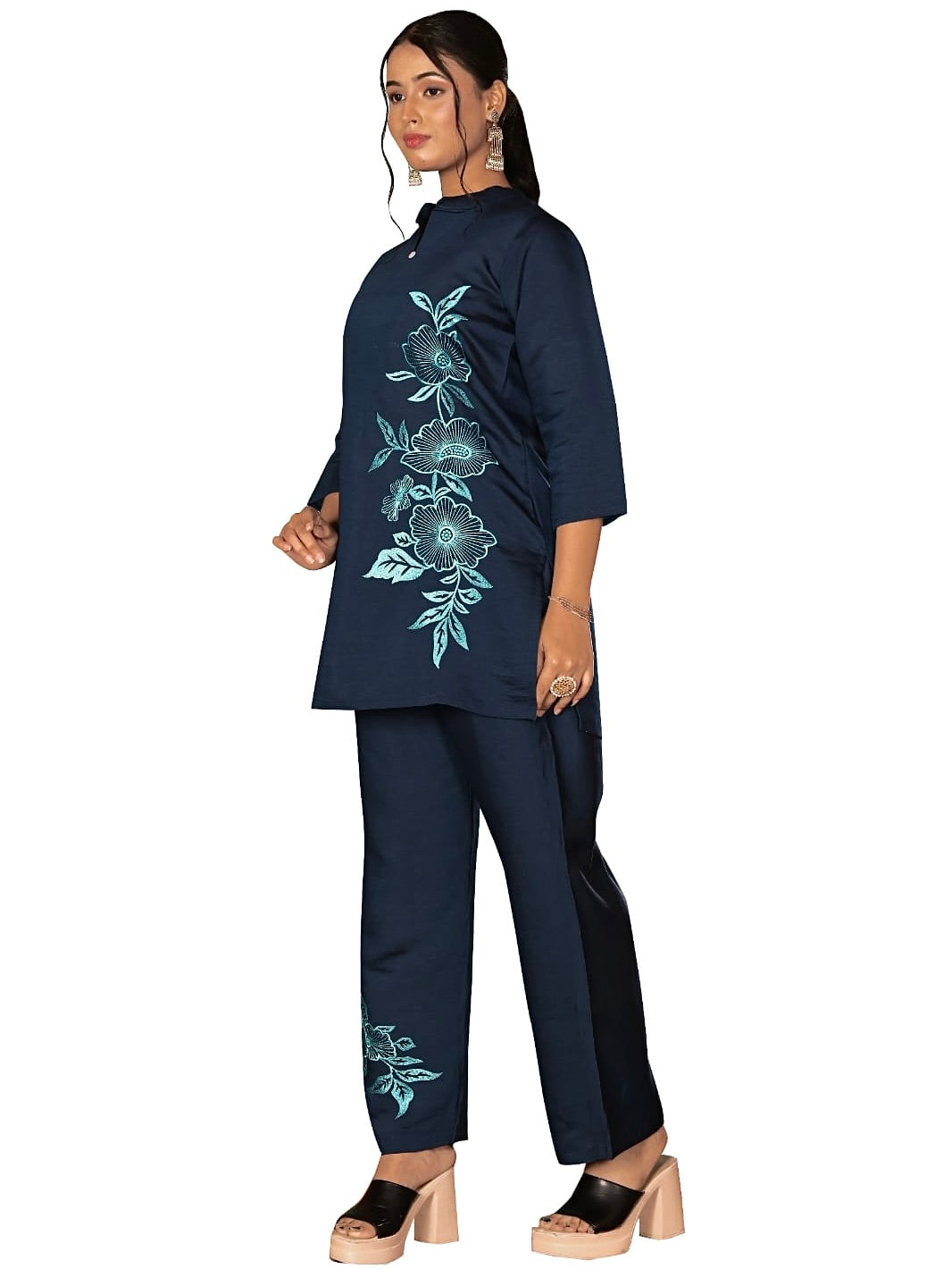 Roman Silk Embroidered Co-ord Set