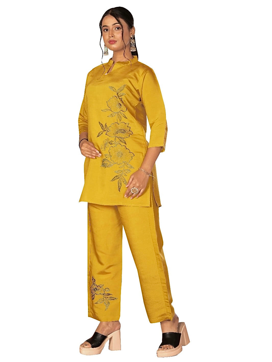 Roman Silk Embroidered Co-ord Set
