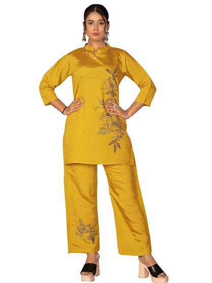 Roman Silk Embroidered Co-ord Set