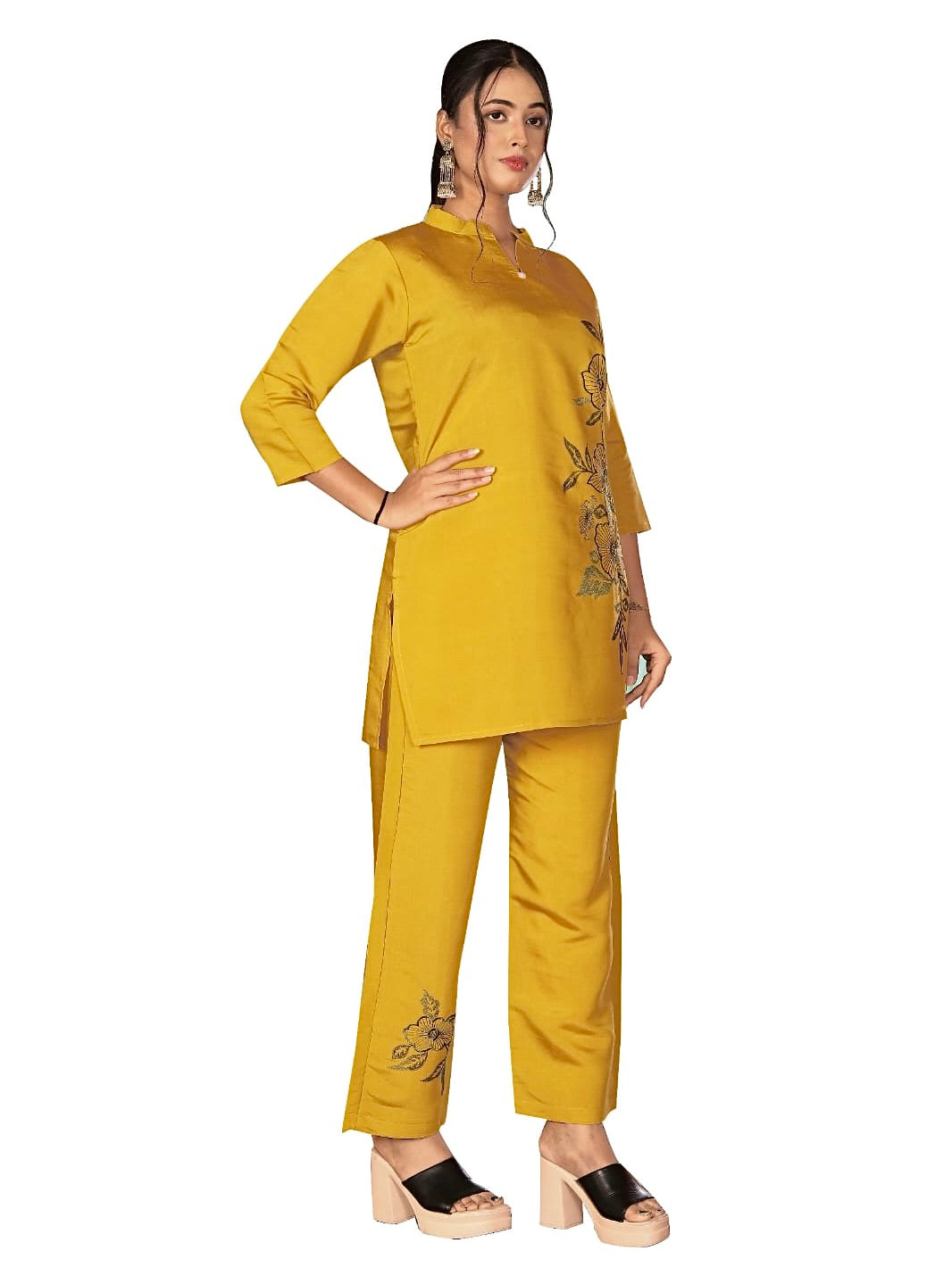 Roman Silk Embroidered Co-ord Set