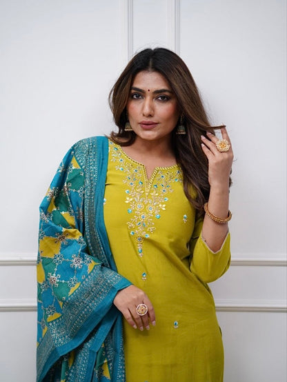 Viscose Chanderi Kurti Set