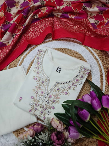 Viscose Chanderi Kurti Set