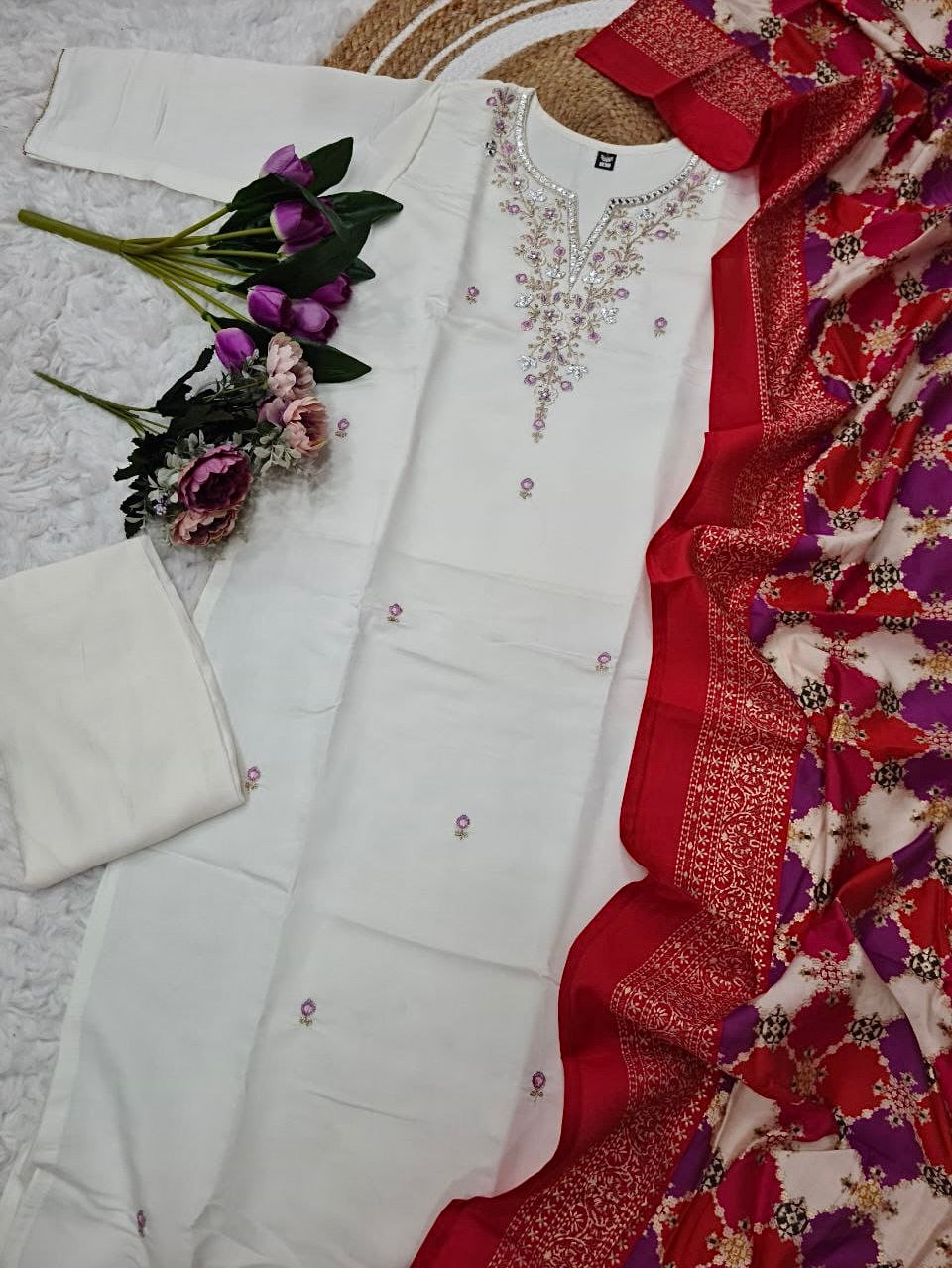 Viscose Chanderi Kurti Set