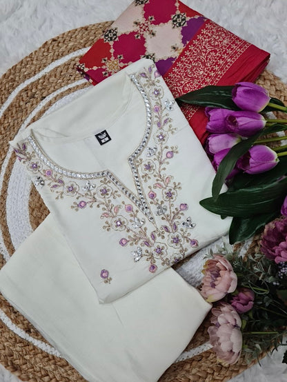 Viscose Chanderi Kurti Set