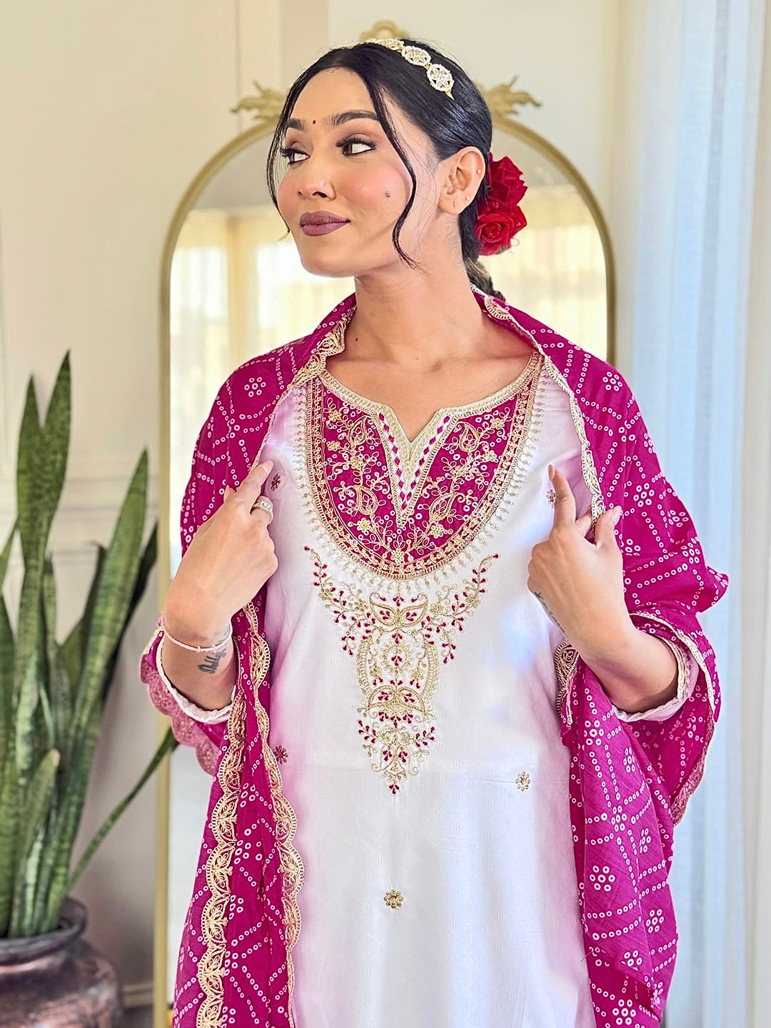 BSY Viscose Embroidered Kurti Set