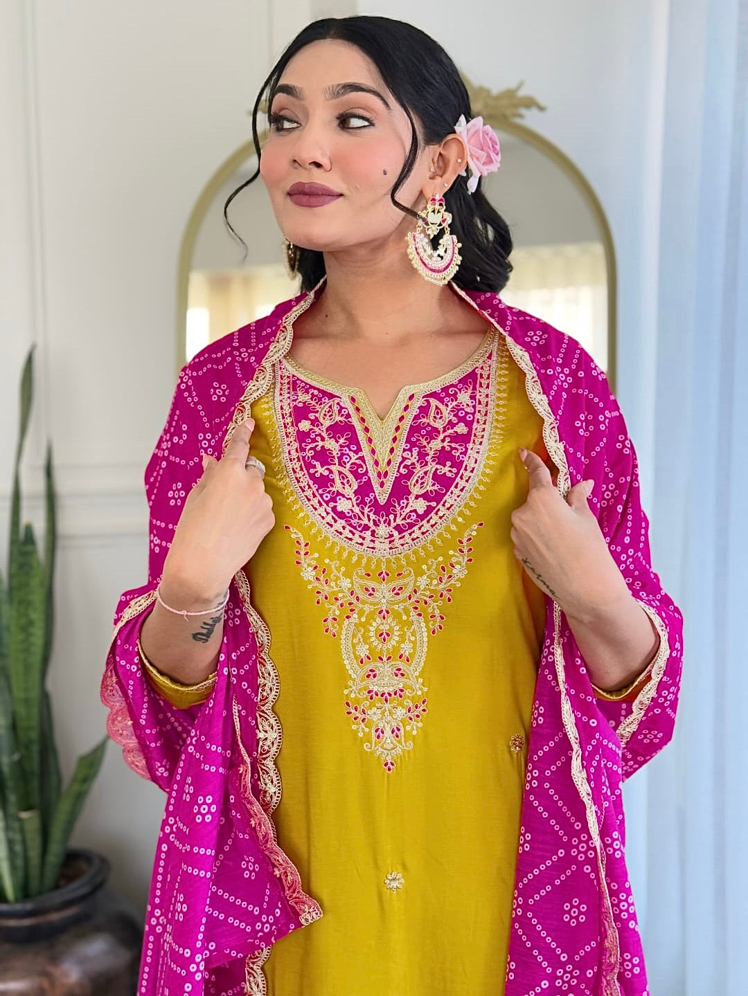 BSY Viscose Embroidered Kurti Set